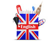 © Zarya Maxim - English language textbook with the British flag and umbrella