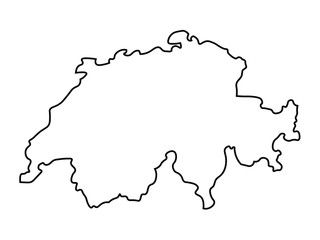 Sticker - black abstract map of Switzerland