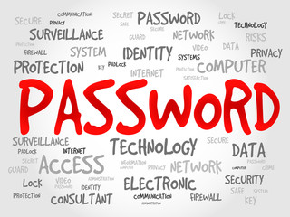 Poster - PASSWORD word cloud, business concept