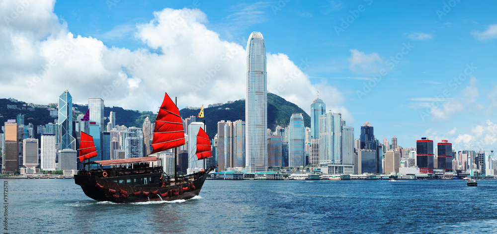 Hong Kong Harbour - obrazy, fototapety, plakaty 