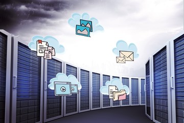 Poster - Composite image of cloud computing doodle