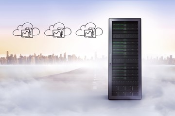 Poster - Composite image of cloud and files