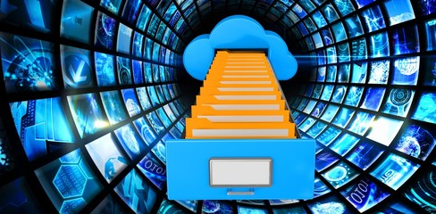 Poster - Composite image of cloud computing drawer