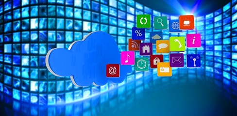 Aufkleber - Composite image of cloud with apps