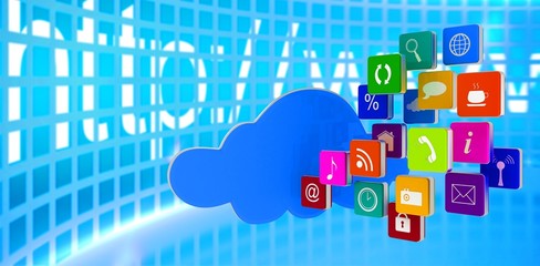 Poster - Composite image of cloud with apps
