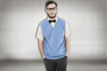 Poster - Composite image of geeky hipster looking at camera