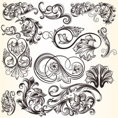 Wall Mural - collection of vector decorative elements for design