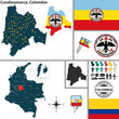 Map of Cundinamarca, Colombia