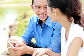 Wall Mural - happiness of young couple