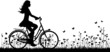 © Naturestock - Fahrradfahrerin Vektor Hintergrund Silhouette