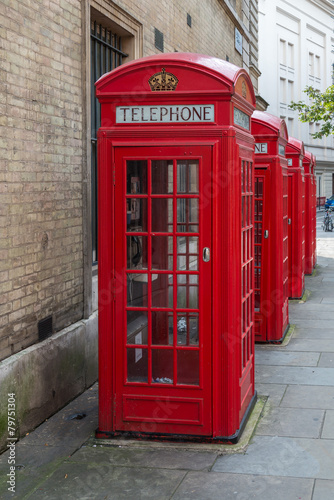 Plakat na zamówienie London - Red Telephone Boxes Covent Garden