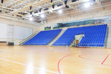 Blue stadium seats hall handball