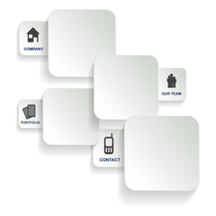 Fototapete - White background with four cards of the company