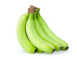 Green bananas on a white background