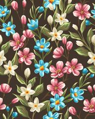 Wall Mural - Floral seamless pattern