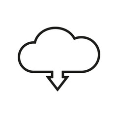 Poster - The download to cloud icon. Download symbol. Flat