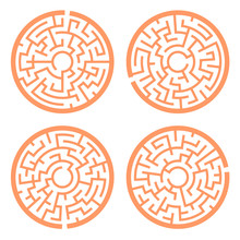 Orange Circular Maze Set