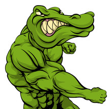 Alligator Or Crocodile Mascot Fighting