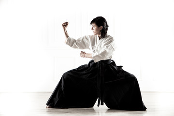 Wall Mural - beautiful woman practicing Aikido  3