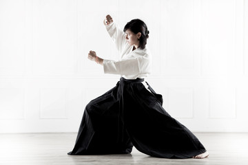 Wall Mural - beautiful woman practicing Aikido  6