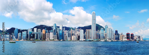 Foto-Schiebegardine mit Schienensystem - Hong Kong Skyline (von estherpoon)