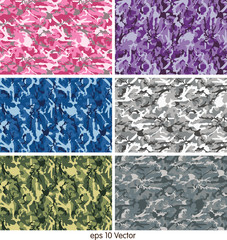 Wall Mural - set of camouflage pattern vector
