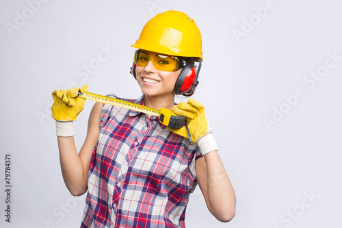 Naklejka na szafę Builder girl