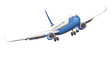 Passagierflugzeug, Airline, freigestellt weiß - blau