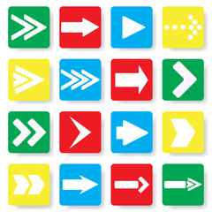 Poster - colored rectangles with arrows vector illustration