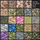 Fototapeta Kosmos - Seamless set of camouflage pattern vector