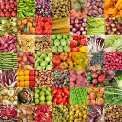 Wall Mural - vegetables and fruits collage