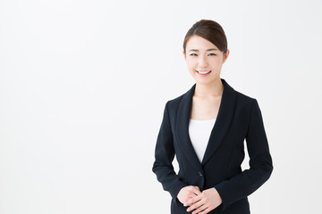 Wall Mural - asian businesswoman isolated on white background