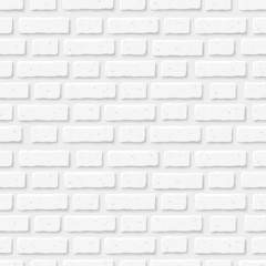  White brick wall. Vector seamless texture.
