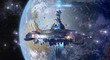 © 3000ad - Alien UFO mothership near Earth