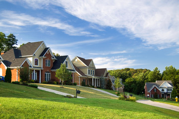 American street with beautiful houses