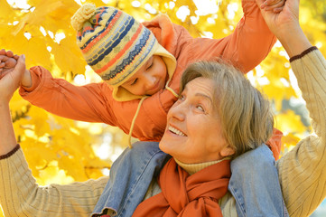 Sticker - Grandmother with her granddaughter