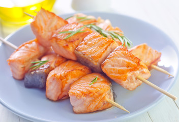 Sticker - salmon kebab