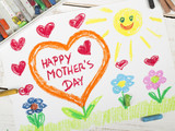 Fototapeta Młodzieżowe - Happy mothers day card made by a child