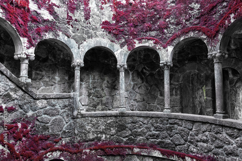 Obraz w ramie The Initiation well of Quinta da Regaleira in Sintra, Portugal.