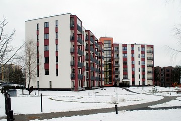 Wall Mural - Winter in capital of Lithuania Vilnius city Bajoru hills