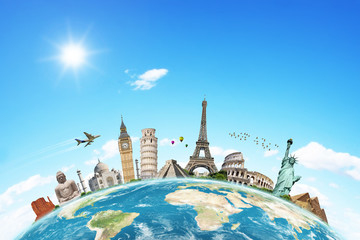 Wall Mural - illustration of famous monument of the world