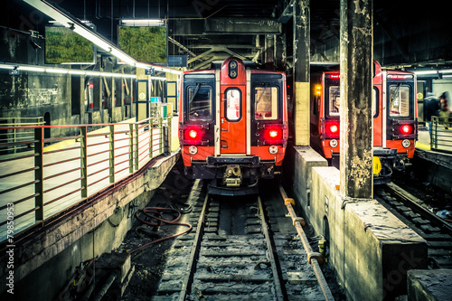 Fotografía Tren en túnel de metro en la Grand Central Terminal en Nueva York