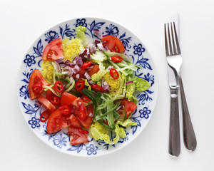 Canvas Print - Salat mit Tomaten, Zwiebeln und Paprika