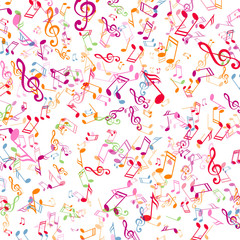 Wall Mural - Vector Background with Colorful Music Notes