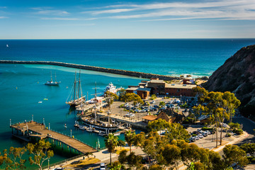 Sticker - View of the harbor from Ken Sampson Overlook Park in Dana Point,