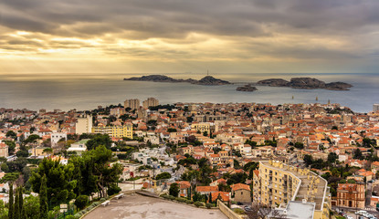 Wall Mural - View of the Frioul archipelago from Marseille - France, Provence