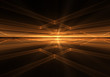 Orange Geometrical Horizon With Rays Of Light