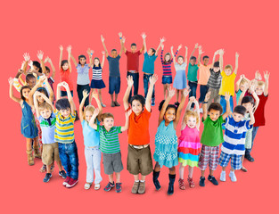 Wall Mural - Diverse Children Standing Circle Friendship Concept