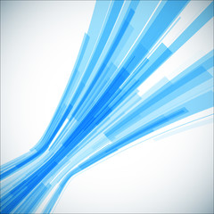 Poster - Abstract blue geometric background. 3D perspective background