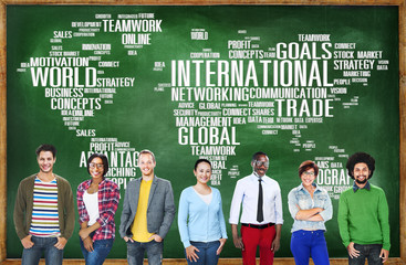 Poster - international world global network globalization concept